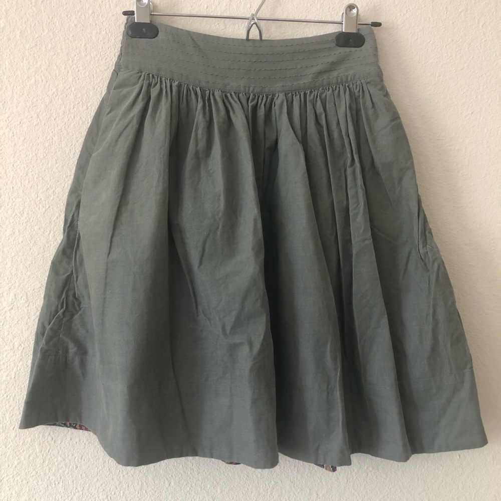 Anthropologie Corduroy Skirt - Sage